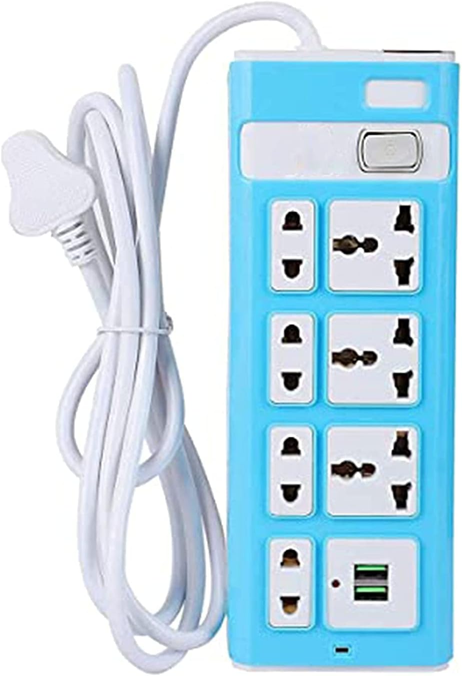 Coku Power Strip with USB Ports Long Cord Universal Socket 3 Outlets Surge Protector 6 Quick USB (5V 3.4A 17W) Charging Station 6.5ft Power Cord 2500W Circuit Breaker Child Safe Door (Black)