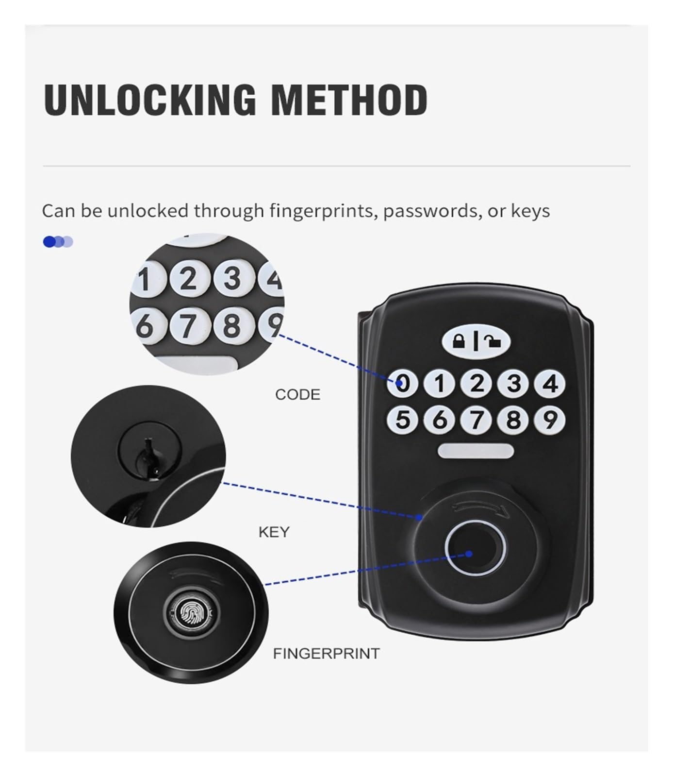 Serrure connectée WiFi en Bronze frotté for Un contrôle d'accès sécurisé à Domicile avec Surveillance Distance, Sécurité améliorée