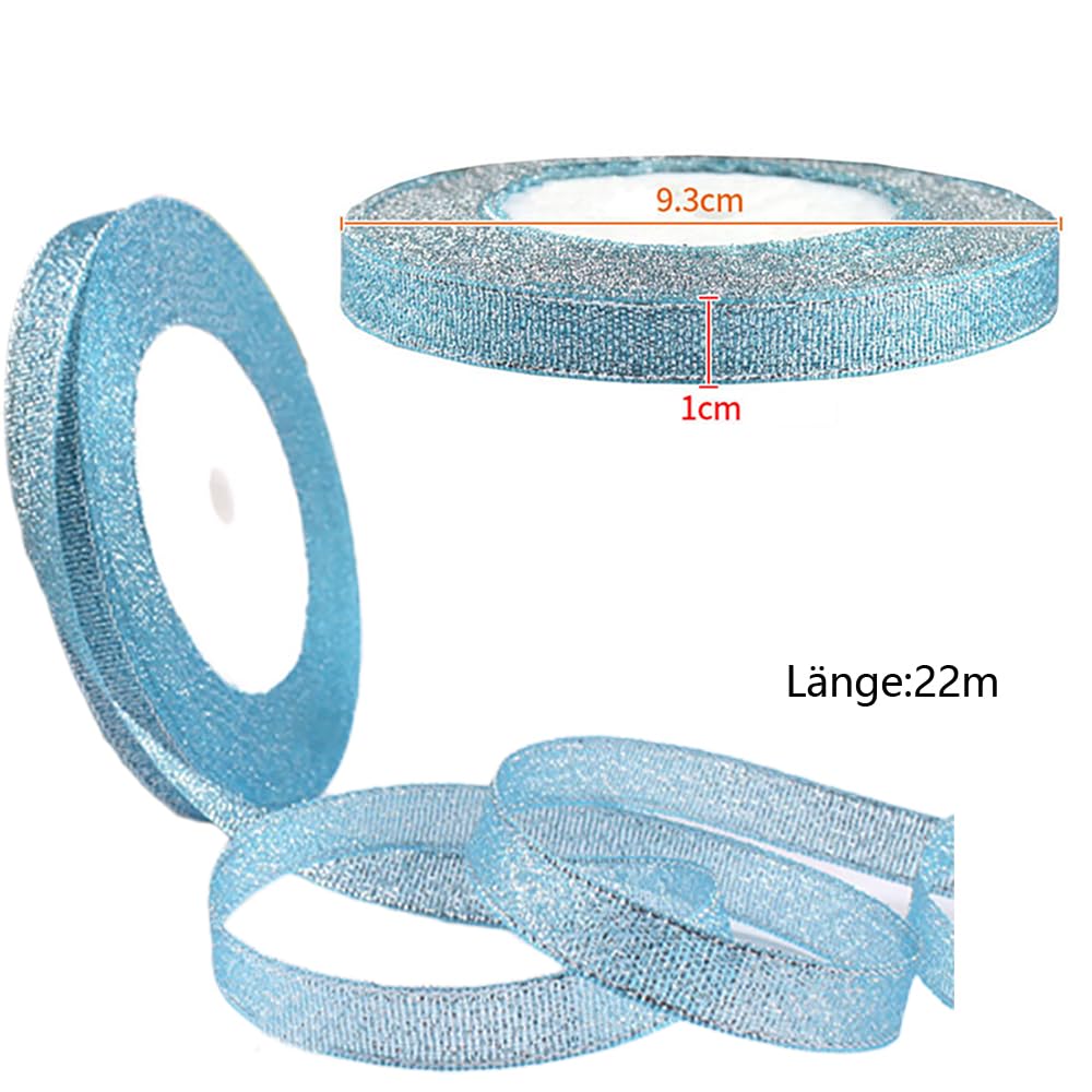 Cinta de 10 rollos de 1 cm x 22 m por ambos lados, brillante, textura sedosa, cinta de raso adecuada para ramo de flores, manualidades, cajas de regalo, accesorios para el pelo, vestidos