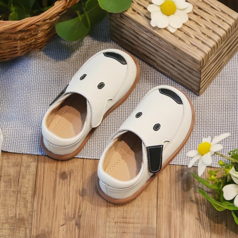 Image of Toddler Boys Closed Toe Sandals, Breathable Leather Kids Sandals with Dinosaur Pattern