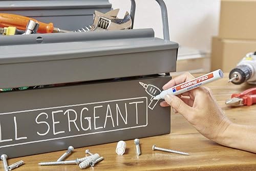 Miniatura 7 de edding 750 rotuladores de pintura con punta de bala, 0.079-0.157 in, línea roja, Ref 750-002 (paquete de 10)