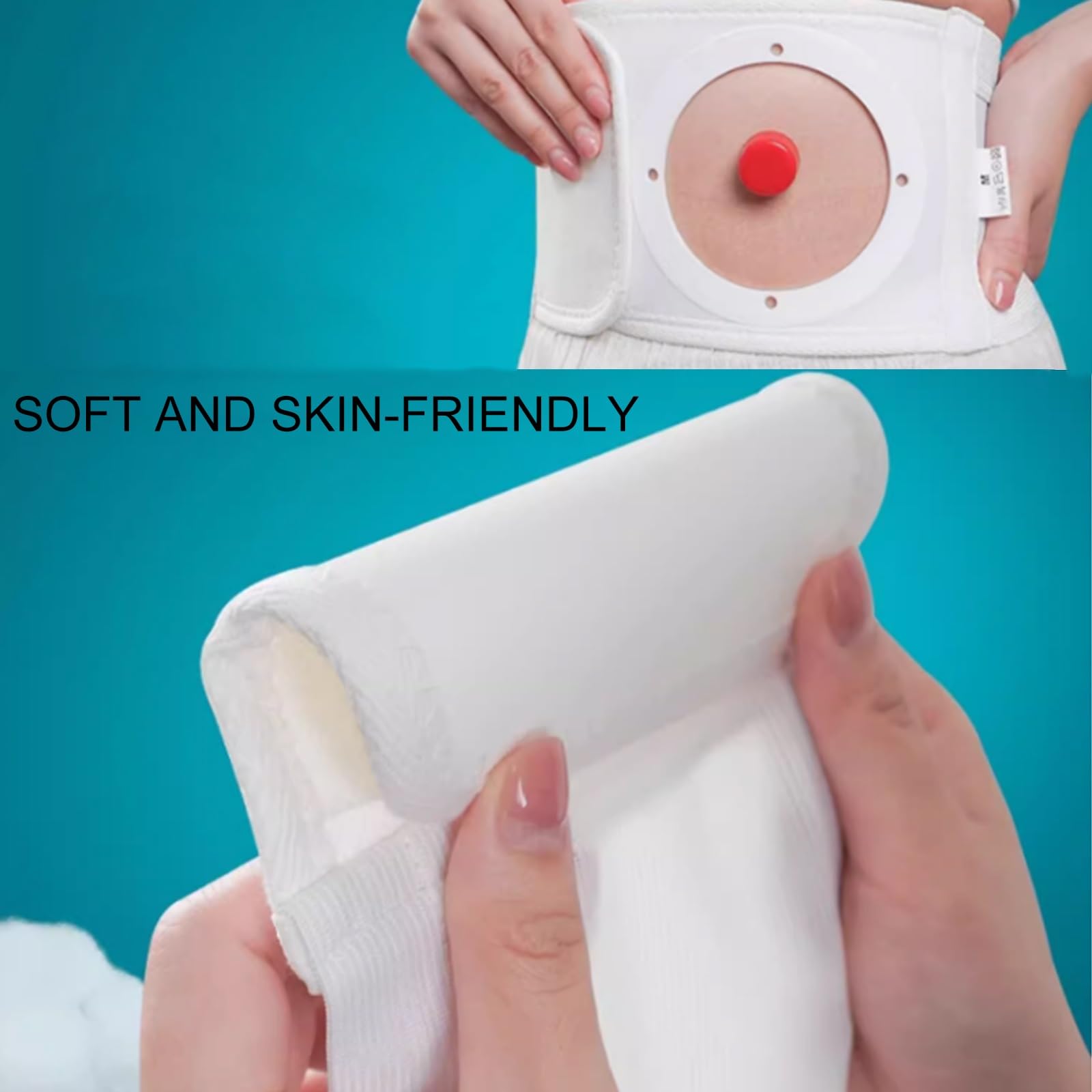 Cintura per Stomia Regolabile per Uomo e Donna, Cintura per Ernia per Stomia Medica con Fori di Diverse Dimensioni, Fascia Elastica per Ernia e Colostomia, Guaina Comfort Post-Operatoria(M)