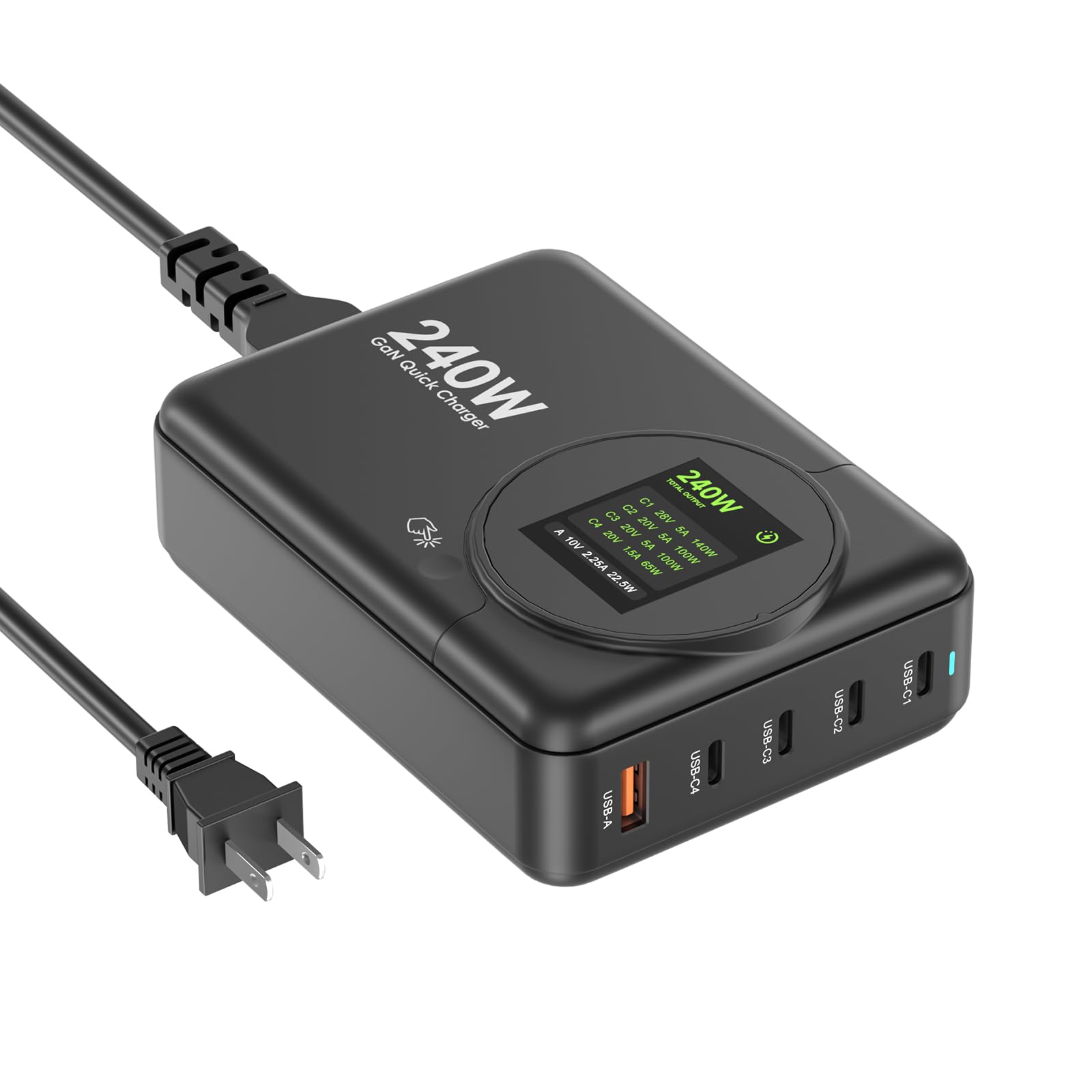 Amazon.com: 240W GaN Charger, 5-Port USB C Charger with 140W Max