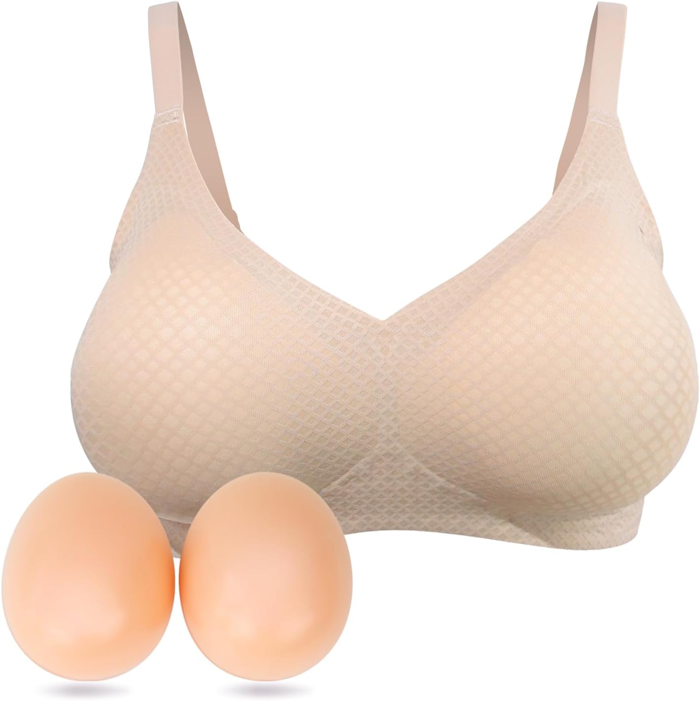 Mastectomy Bra with Breast Prosthesis, Silicone Breast Enhancement Forms Wireless Pocket Bras for Women Crossdresser
