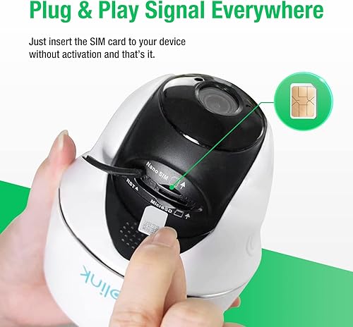 Miniatura 4 de EIOTCLUB Tarjeta SIM de datos Triple Play durante 360 días, sin contrato, compatible con seguridad desbloqueada solar y rastro de caza, cámaras de