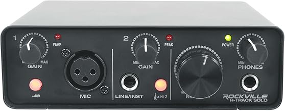 R-TRACK SOLO USB C Audio Interface 24Bit 192Khz, ASIO Drivers, Phantom Power, Low Latency, Compact Design, for Home Studio Recording and Podcasting