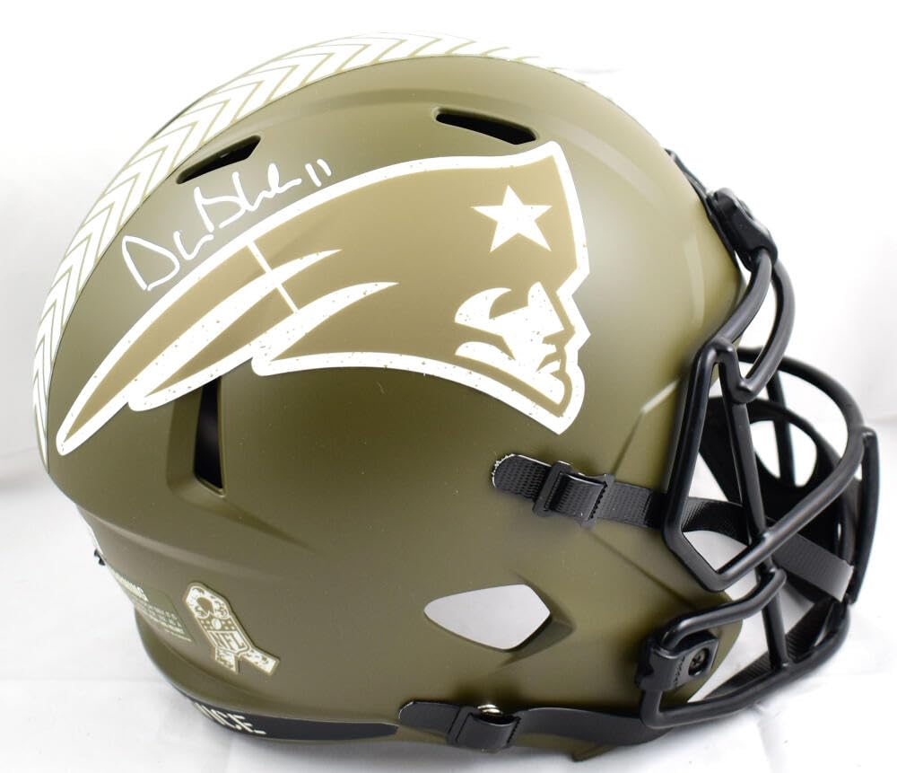 Drew Bledsoe Autographed Patriots F/S STS Speed Helmet - Beckett W Hologram White