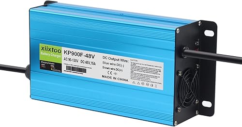 Miniatura 4 de Cargador de batería de repuesto para carrito de golf de 48 voltios y 15 amperios, compatible con carritos de golf de 48 voltios con enchufe redondo