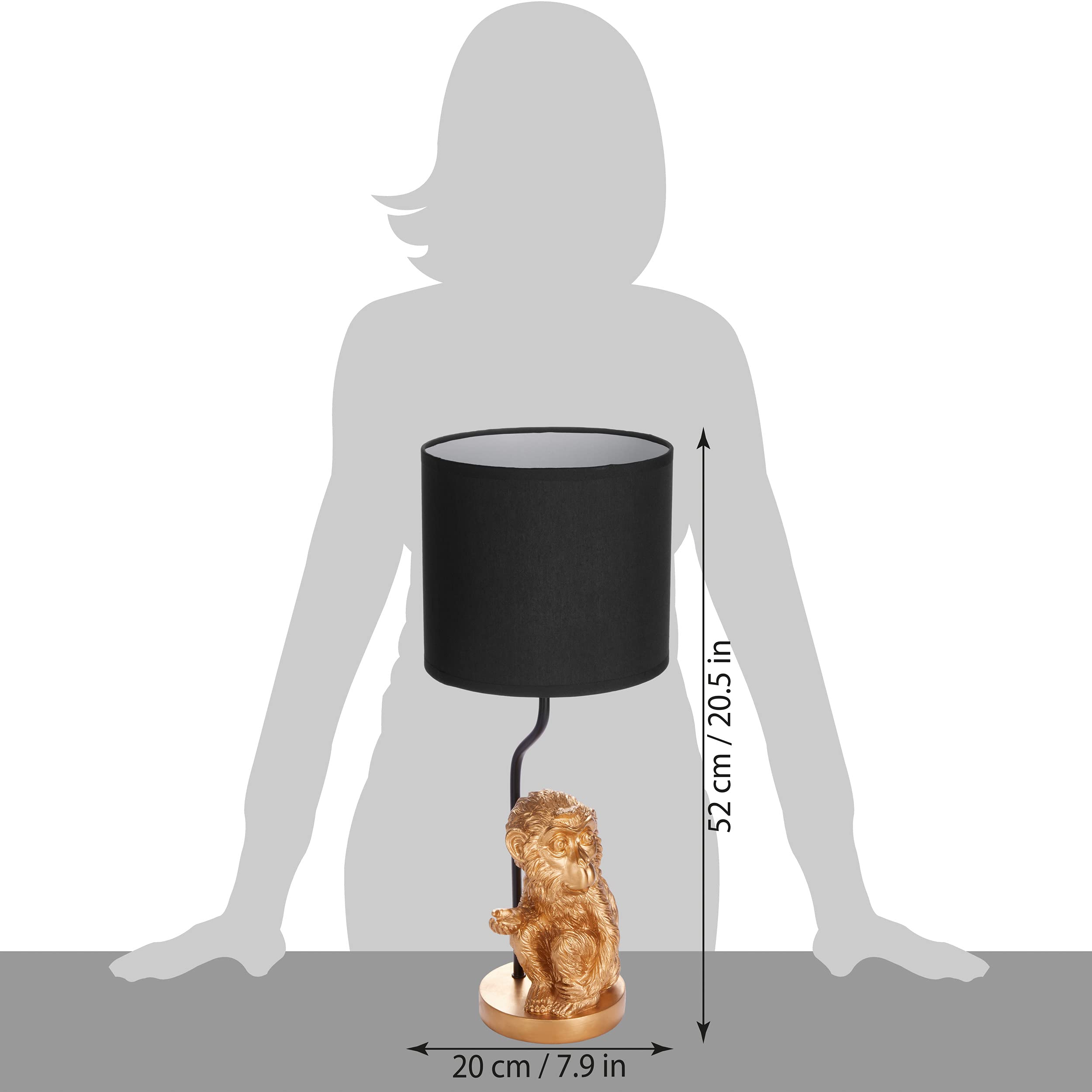 Lampe de table lampe de table singe doré figure de chambre à coucher