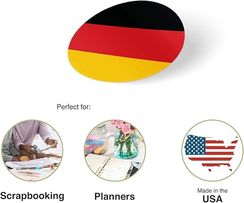 Miniatura 2 de Desert Cactus Adhesivo de vinilo con la bandera de Alemania País de 1 pulgada, redondo, dos hojas, 50 piezas en total, con logotipo de niños, álbum