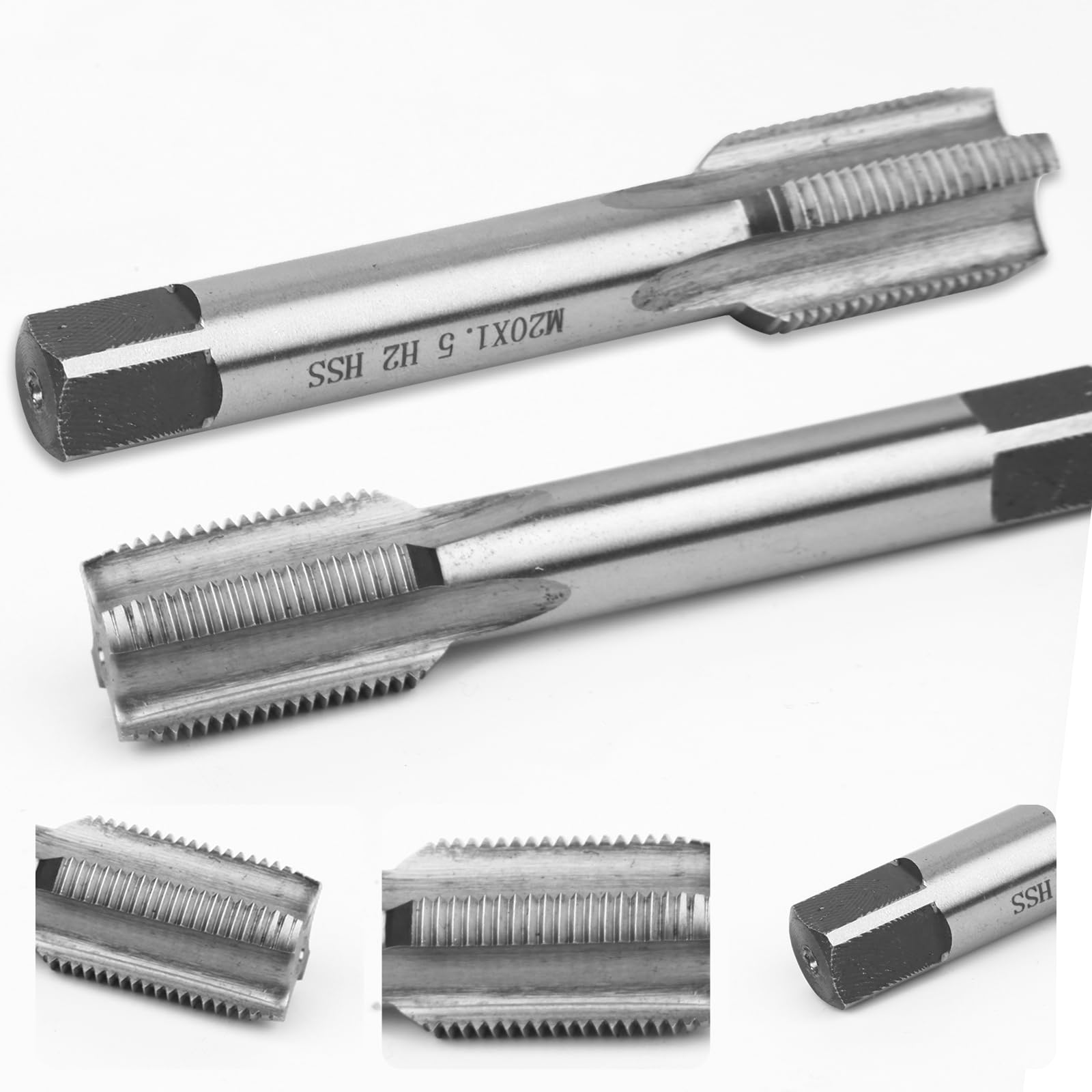 Kit de tarauds et filières M20 x 1,5 mm HSS Metric - Kit de tarauds extérieurs M20 - Filetage à droite - Filetage fin