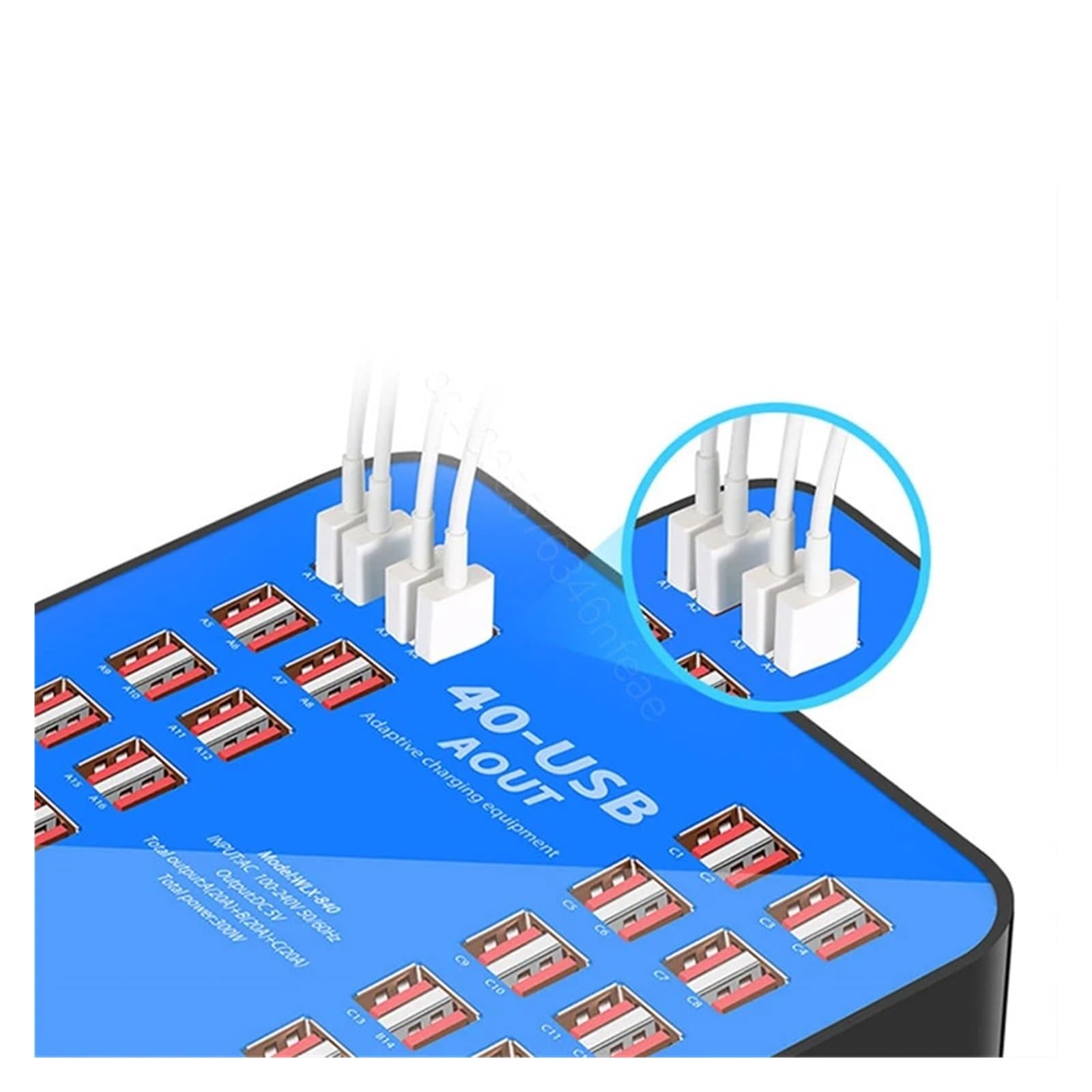 Caricatore USB Da 200 W 40 Porte For Adattatore HUB Stazione Di Ricarica Presa Dock For Telefono Multi Capacità Di Ricarica Rapida(Blue)