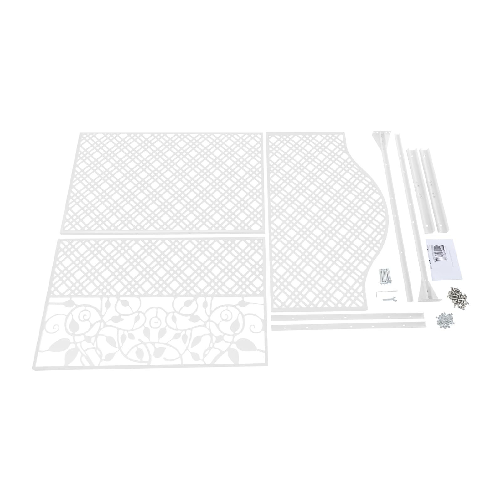 Protección visual de metal blanco, privacidad de acero para exteriores, divisor decorativo de habitaciones, para salón, comedor, vestidor, apartamentos 100 x 50 x 185 cm