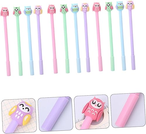 Miniatura 4 de EXCEART 12 Pcs Cartoon Owl Pen Come Pen Gel Pens Writing Pens Gel Ink Pens Student Stationery Silicone Pens Markers Pen Marker Pens Owl Gel Pen Cute