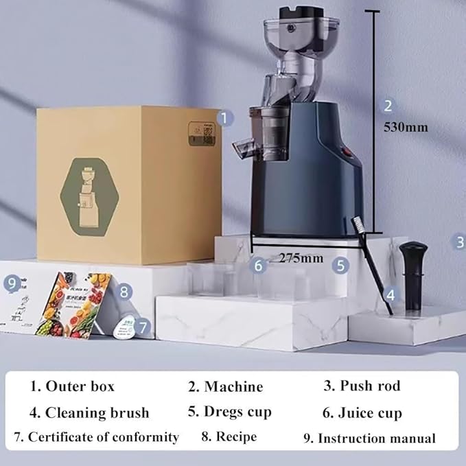 Extractor de Jugos Prensado en Frío Boca Ancha 3.54 Pulgadas Motor 150W 220V miniatura 9