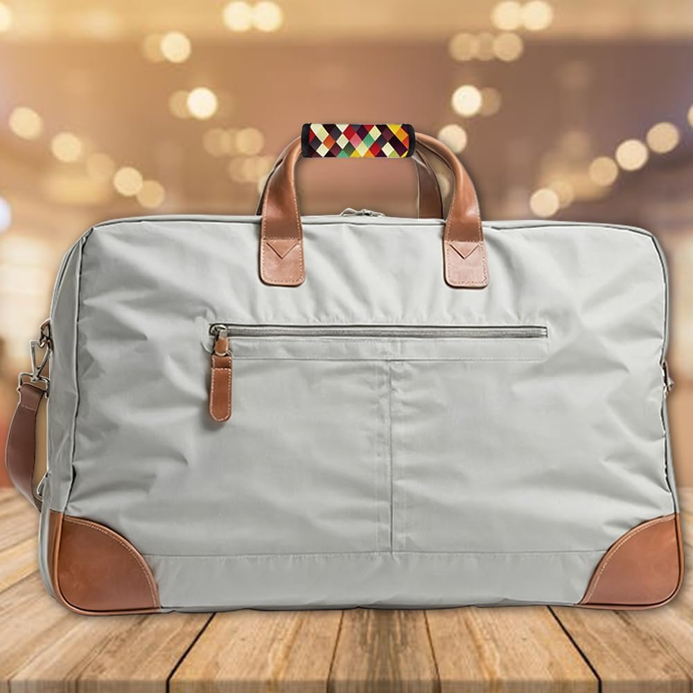 WIRESTER 1Pc Neoprene Luggage Handle Wrap Cover, Grip Luggage Identifier Accessories for Travel Bag Suitcase Luggage - Colorful Checked
