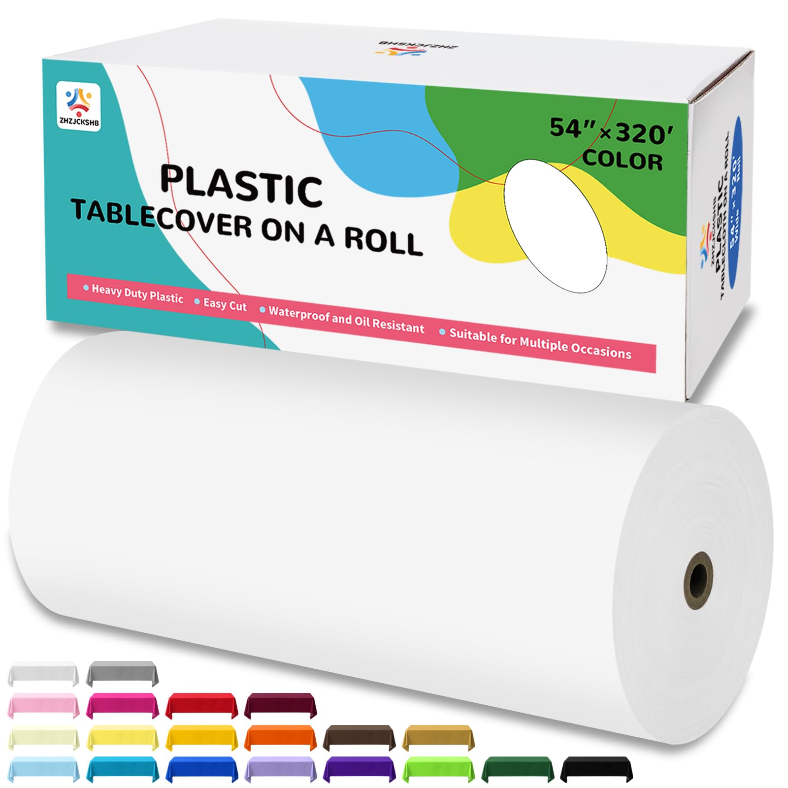 Rouleau de nappe en plastique jetable à découper nappe blanche 137cm x 100m pour table de fête