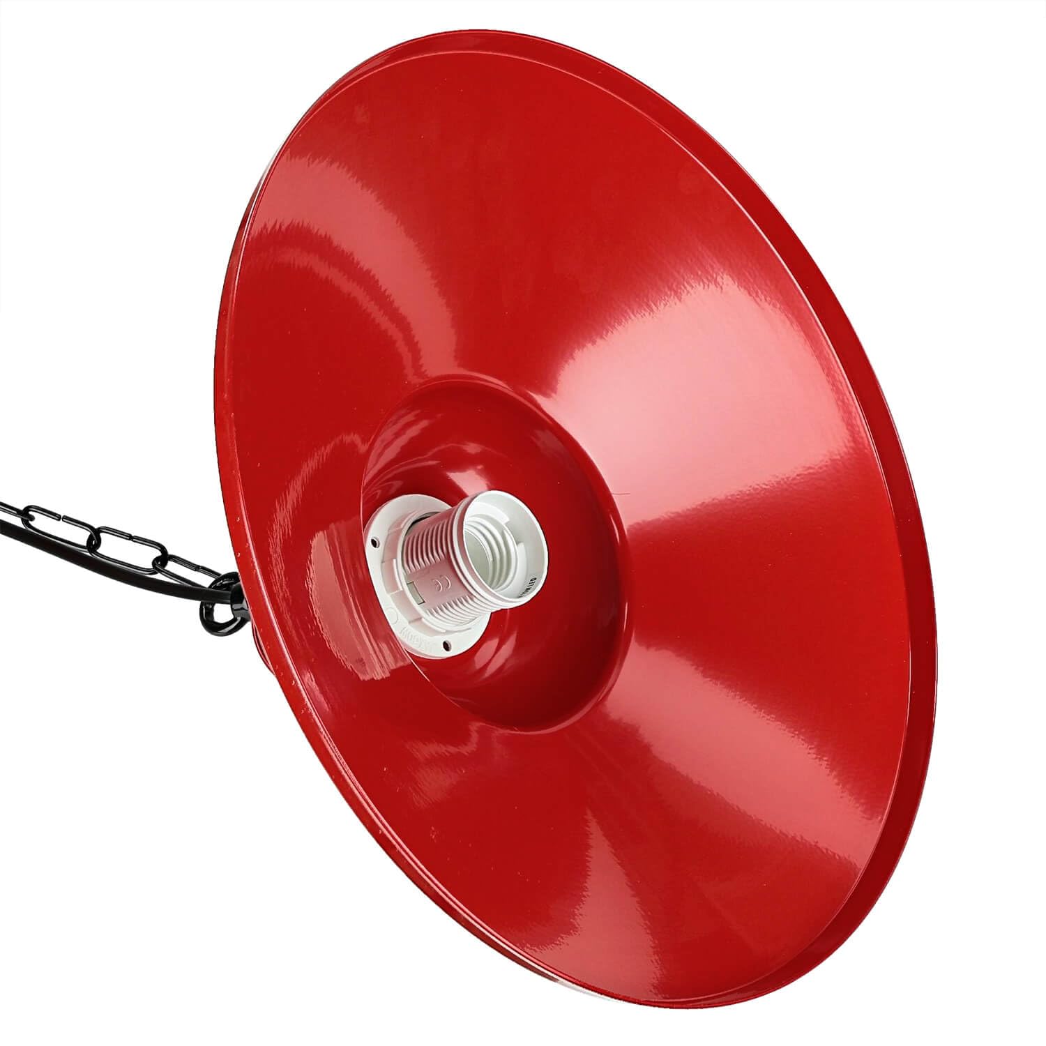 Licht-Erlebnisse Hängelampe Metall Rot Schwarz Küche Wohnzimmer Ø31 cm E27 max. 60 Watt knallig Modern Industrial Esstisch Pendelleuchte IRON