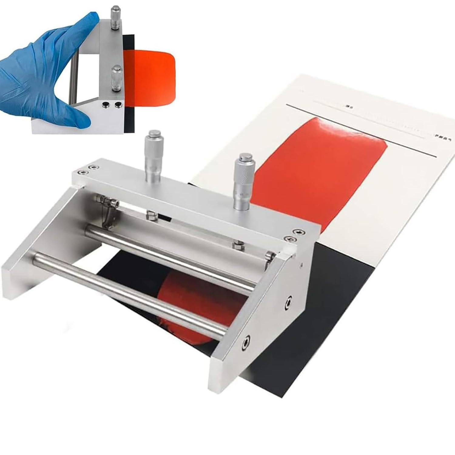 HDaspijh Adjustable Film Applicator Coater, High-Precision Micrometer Wet Film Preparation Device for Lab Coat Tool, Clear Scale/precise Film Coating/0-3500μm Adjustable 200mm