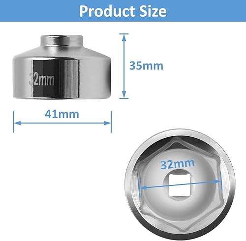 Miniatura 4 de Shonee 1.260in 6 puntos de acero para GM, Volkswagen, Pontiac Chevrolet, Saturn, Pontiac, Saab y todos con tapas de filtro de aceite de 1.260in,