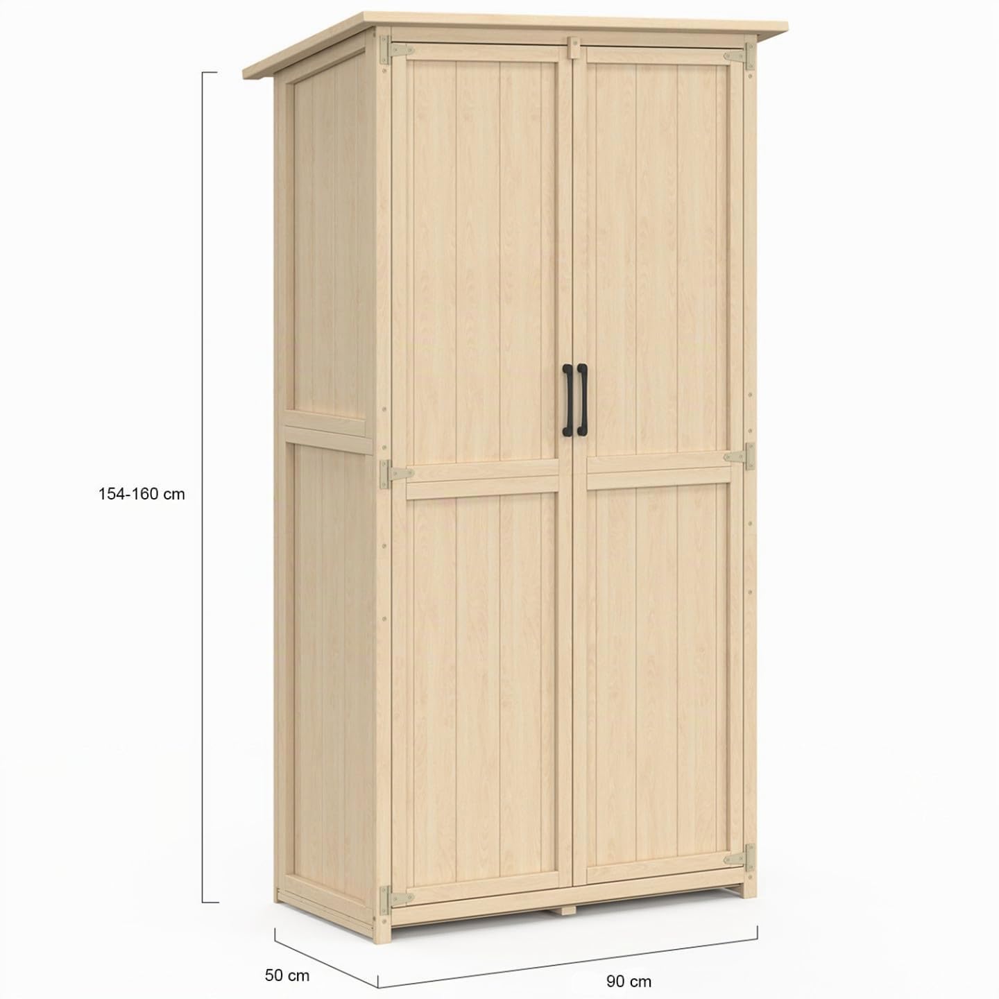 IDMarket - Armoire de Jardin en Bois 90 x 50 x 160 cm Toit incliné