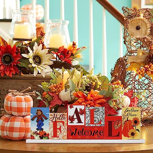 Fall Decor & Halloween Decorations Indoor, Decspas 1 Pc Double-Sided Wooden Fall Decorations For Home, Fall Wicked Sign Thanksgiving Table Decorations Halloween Decor For Mantel, Shelf, Tabletop #TOP2