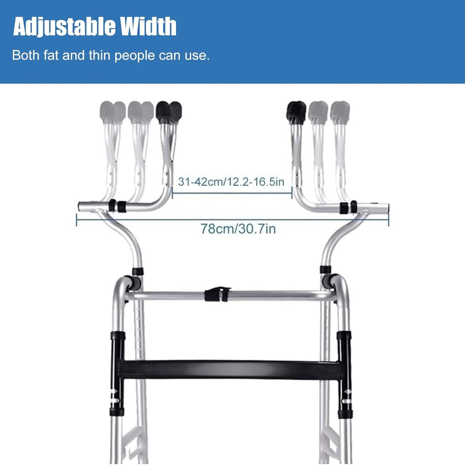 Andador plegable estándar con asiento desmontable y altura