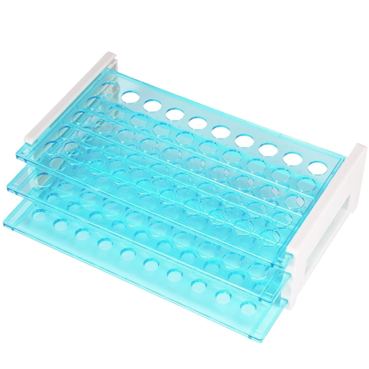 Acrylic Test Tube Rack, Test Tube Rack Blue 50 Holes for 16mm Tubes Lab Stand