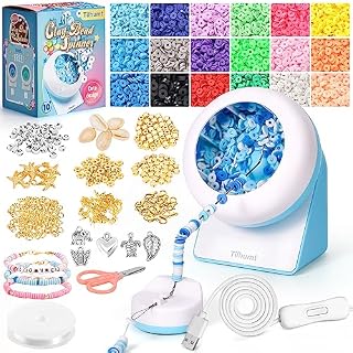 Tilhumt Clay Bead Spinner Kit, 3826 PCS Electric Bead Spinner for Jewelry Making with 18 Colors Clay Beads and Beading Accessories for Making Waist, Bracelets or Necklaces(Patented)