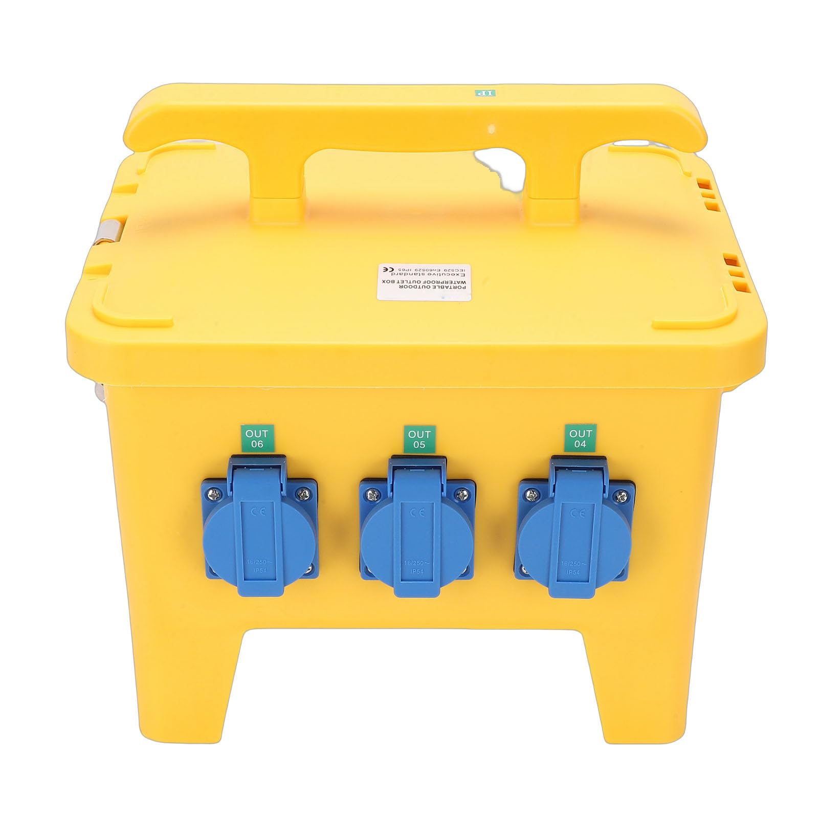 Generic Scatola di Distribuzione Dell'energia Scatola Elettrica Portatile Impermeabile 16A con 6 Prese per Cantiere, Giardino, Robusta di Distribuzione Dell'energia Portatile in ABS per Uso Esterno