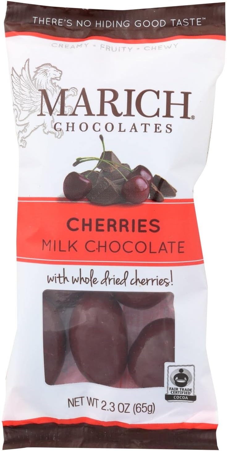 MARICH, Chocolate Cherries, Pack of 12, Size 2.3 OZ - No Artificial Ingredients Fair Trade Item Kosher Wheat Free12
