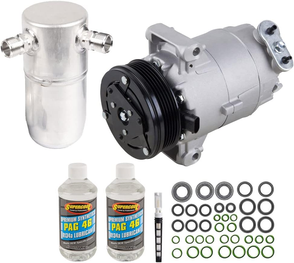 AC Compressor & A/C Kit For Chevy Cavalier & Pontiac Sunfire 2003 2004 2005 - Includes Drier, Expansion, Oil & O-Rings! - BuyAutoParts 60-80323RK New