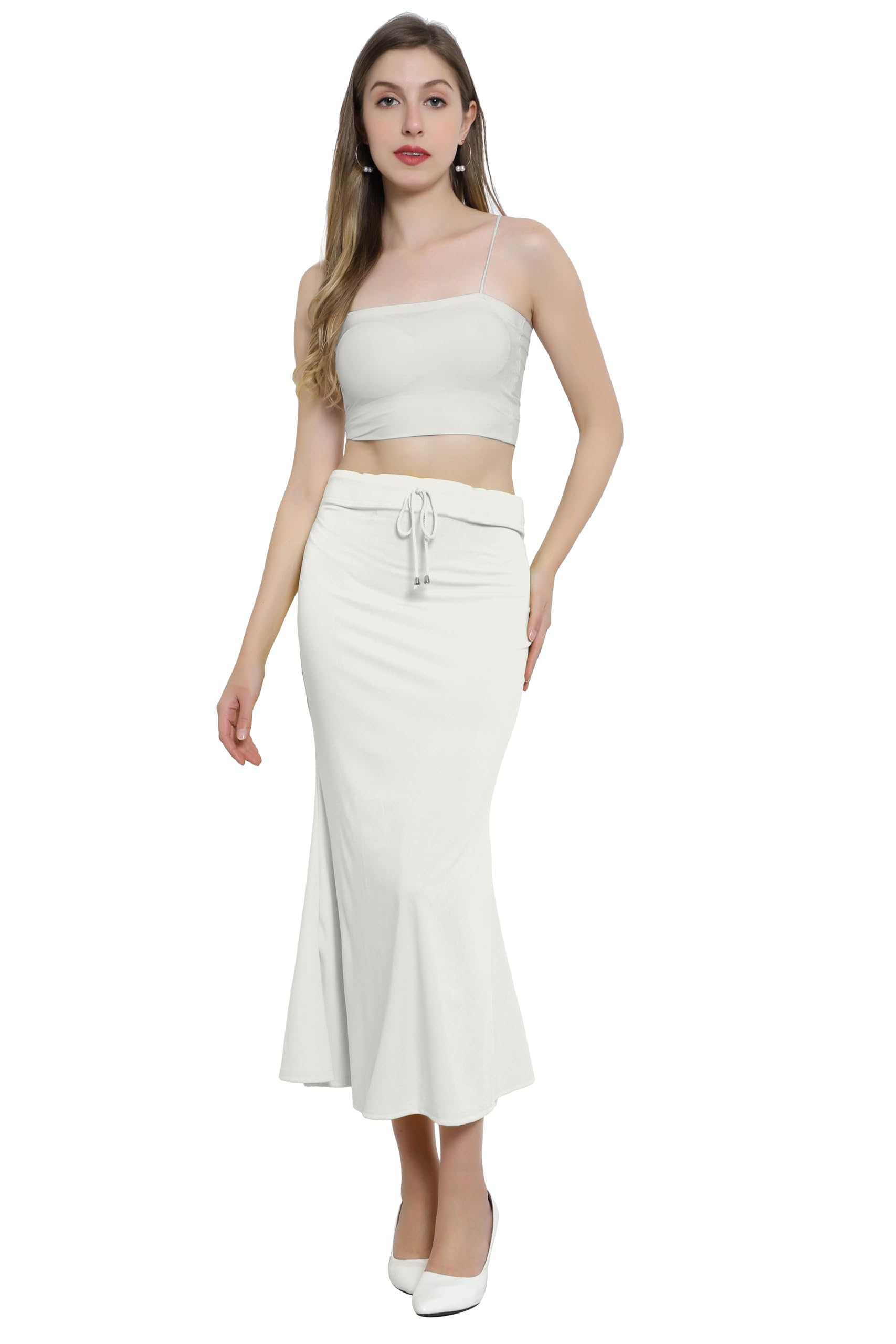 ss sanket synthetics Stretchable Saree Fishcut Shapewear Petticoat Fish Cut Women, Cotton Blended, Shaper Petticoat with Elastic, Long Under Skirt Shape wear for Saree-picture-24