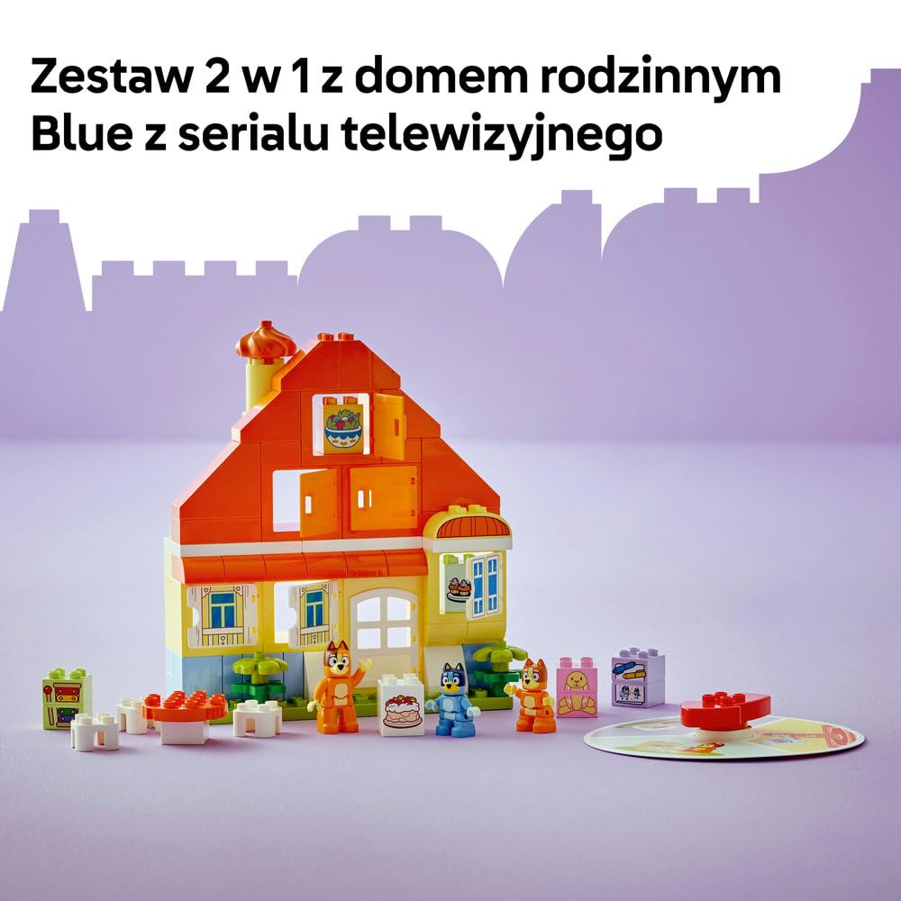 LEGO DUPLO Blue Dom rodzinny Blue z grą pamięciową 10459 | gra pamięciowa, klocki dla 3-latka, prezent dla dziewczynki i chłopca 3+, dom Blue, 83 elementy