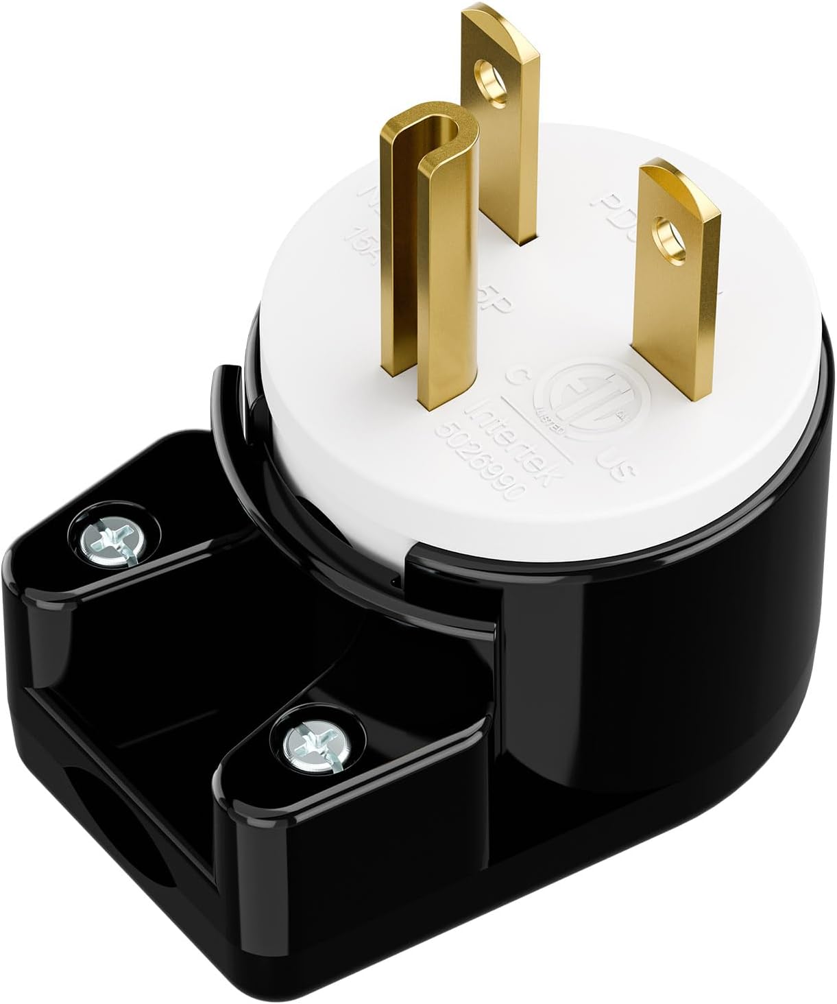 USA 3-Prong Male AC Plug, Right Angle UL Nema 6-15P 3 Pole DIY Rewirable Plug, 15A 250V USA 3Pin AC Connector, 12 Direction Rotatable Plug