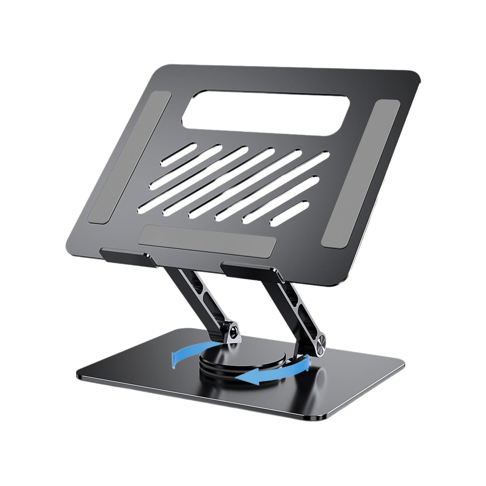 Supporto per laptop in alluminio, regolabile con cambio a 360°, pieghevole | in lega di alluminio, per notebook e tablet, ergonomico e portatile, per scrivania, ufficio e casa