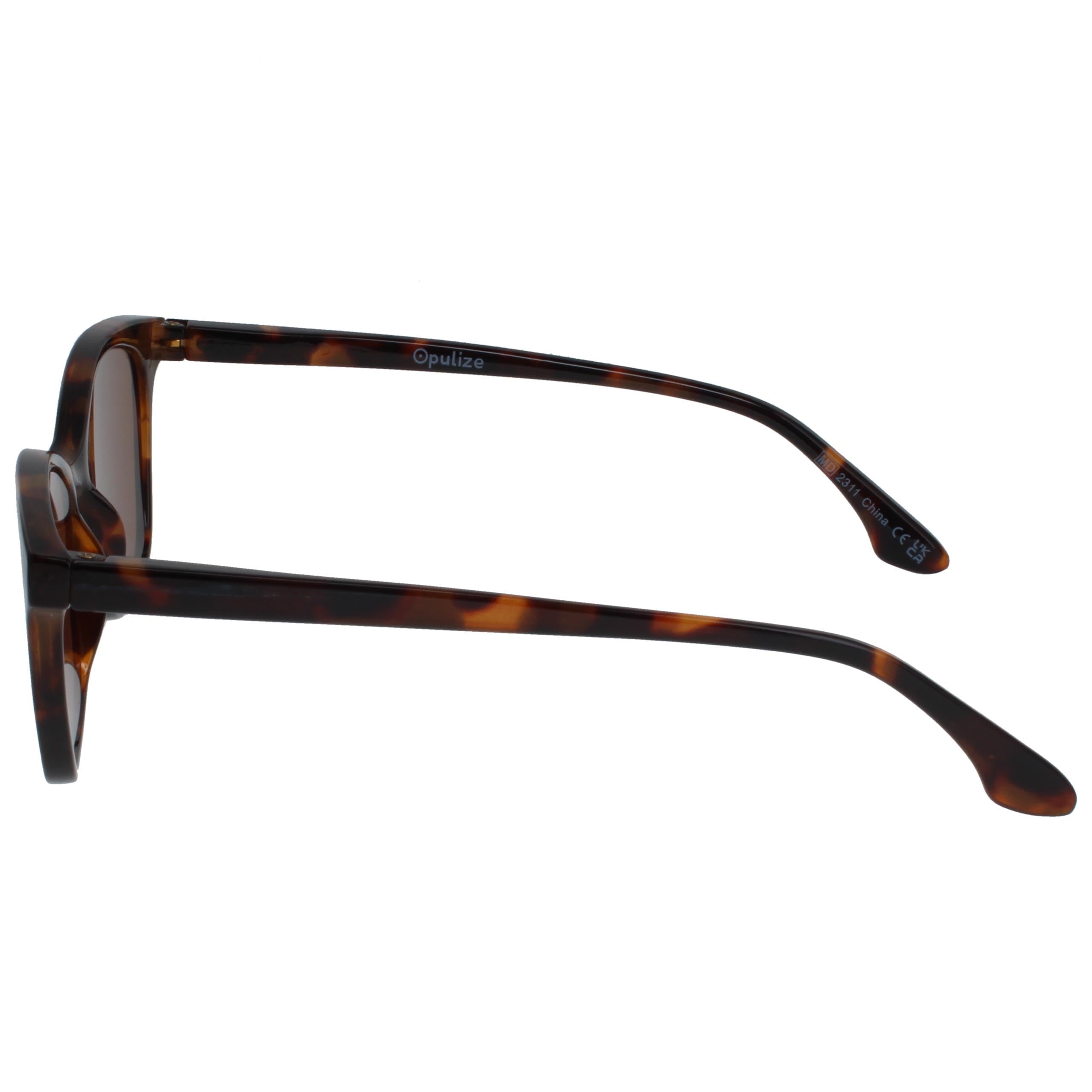 OPULIZE KAT Gafas de Lectura Solares - Elegante Montura Ojo de Gato - Marrón Carey - Hombres y Mujeres - Bisagras de Muelle - S59-2 - +3.00