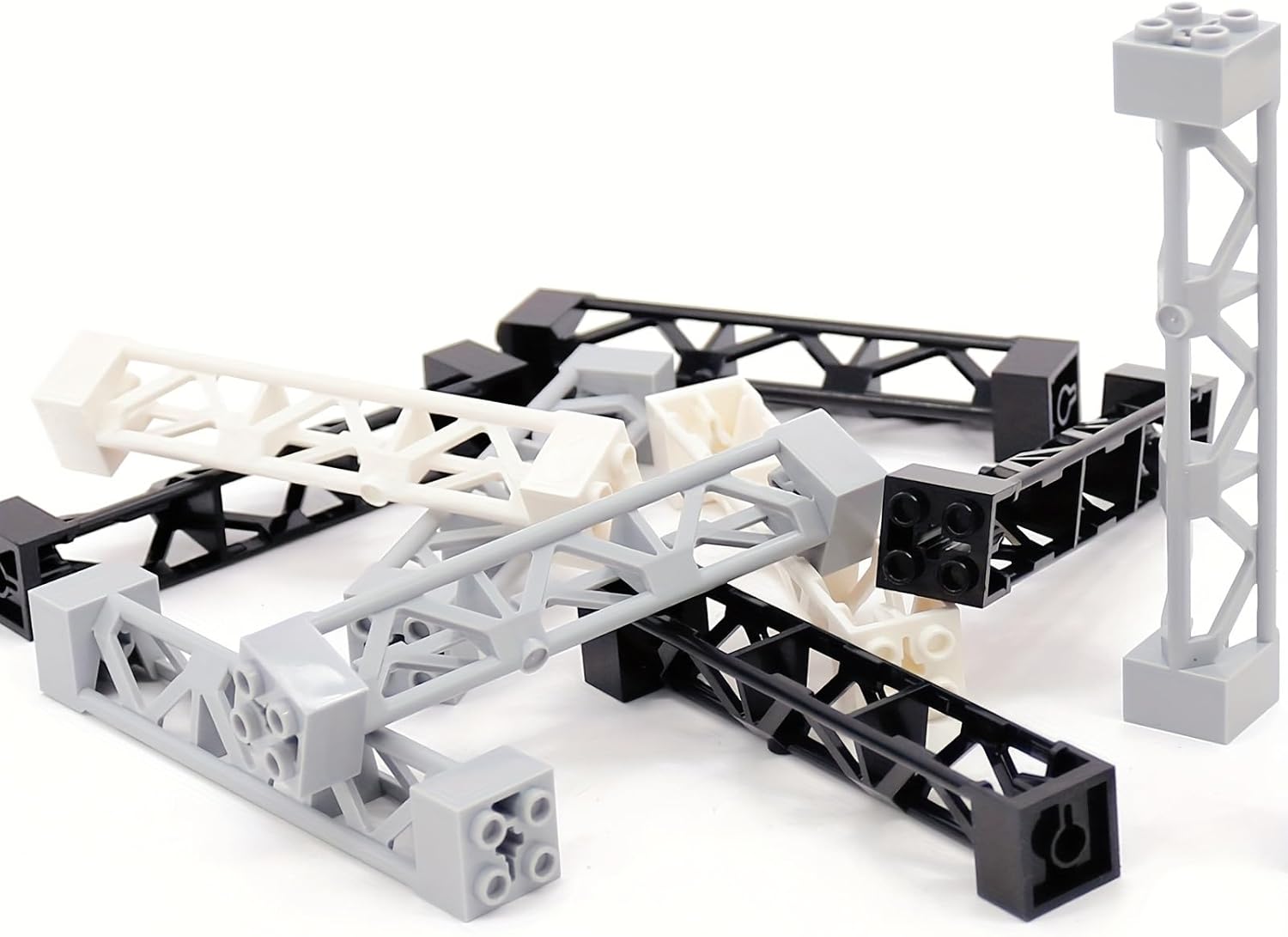 Classic Bulk Support Beam, 50 Pieces Dark Gray Support 2x2x10 Girder Triangular Vertical, Compatible with Lego Parts and Pieces Support Beam(Color: Dark Gray)