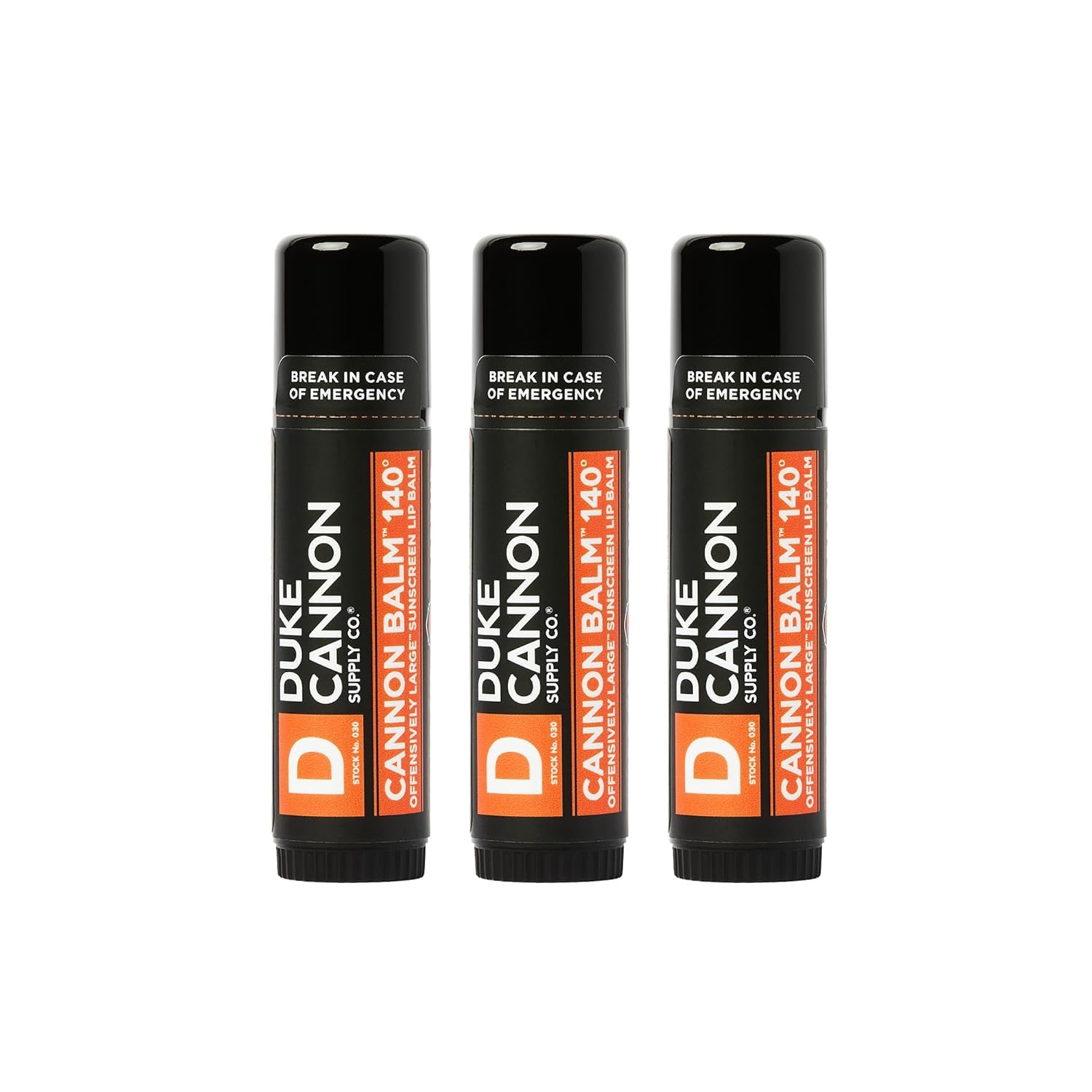 Duke Cannon Balm 140 Tactical Lip Protectant, 0.56oz with SPF 30-3 Pack