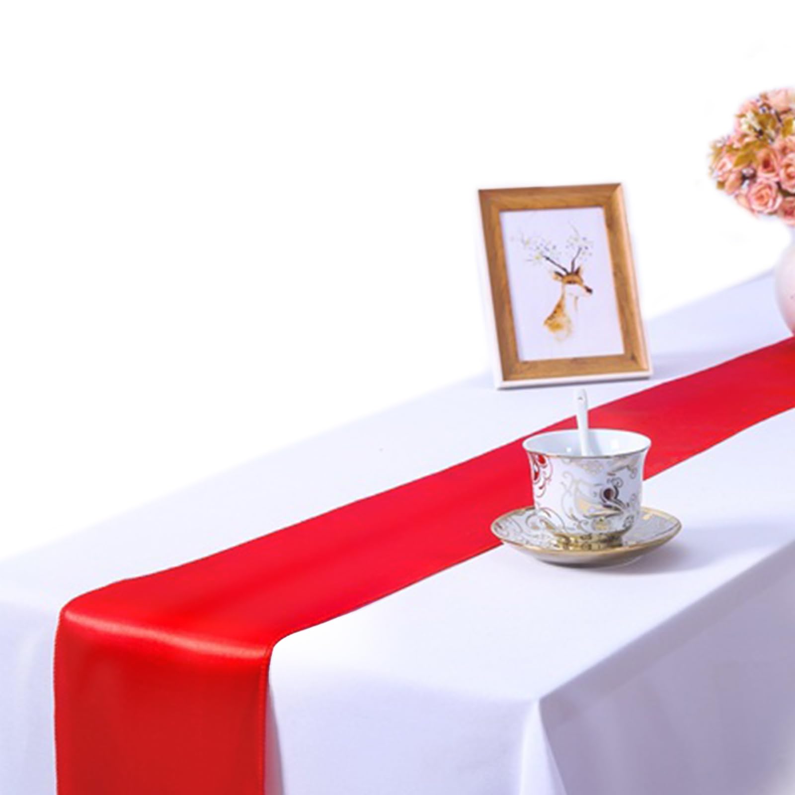 Tsophreniq Golden Satins Table Runners 10 Pack 12x108Inch Decoration for Engagements, Parties, and Banquets Table Runner