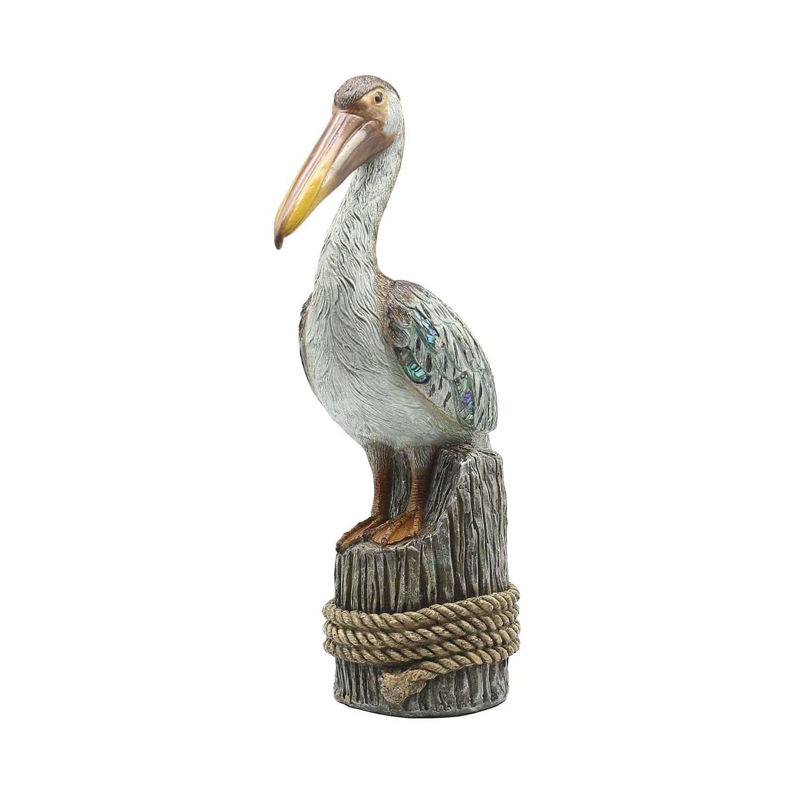 JOUFNING Standing Pelican Statue - Abstract Sculpture Decor, Nautical Coastal Beach Bird Figurine, Creative Decorative Ornament, for Home Garden Yard Lawn Outdoor
