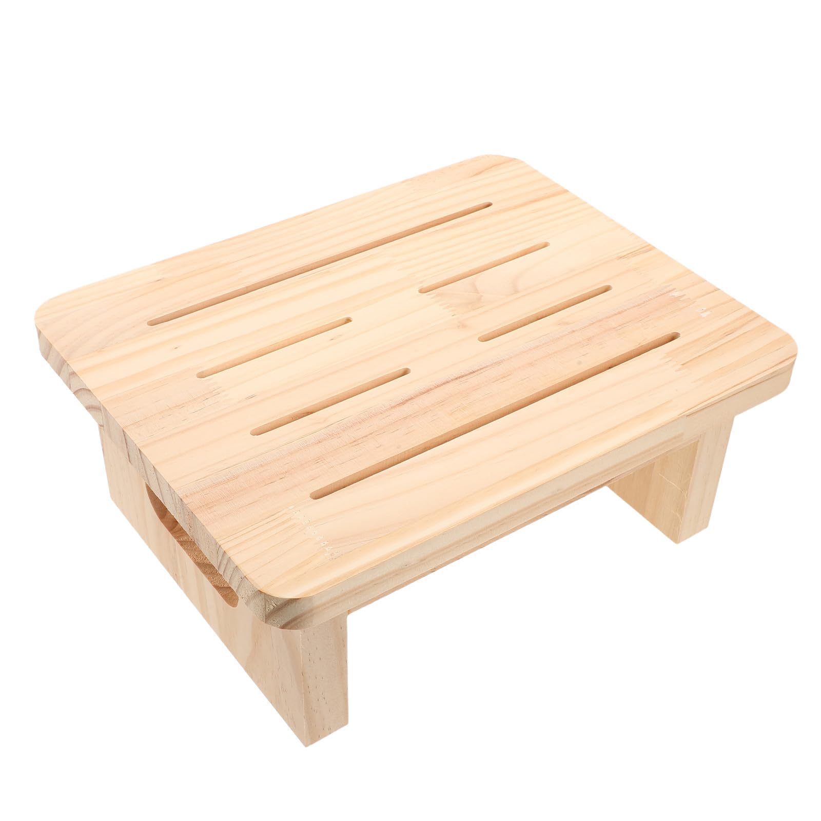 Taburete Madera para Dormitorio y Baño, Escalón Estable