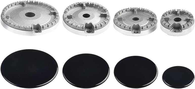 Upgrade Cooker Hat Set, Oven Gas Hob Burner Crown Flame Cap Cover Gas Burner Flame Cap for Kitchen Fits Most Gas Stove BurnersFlat