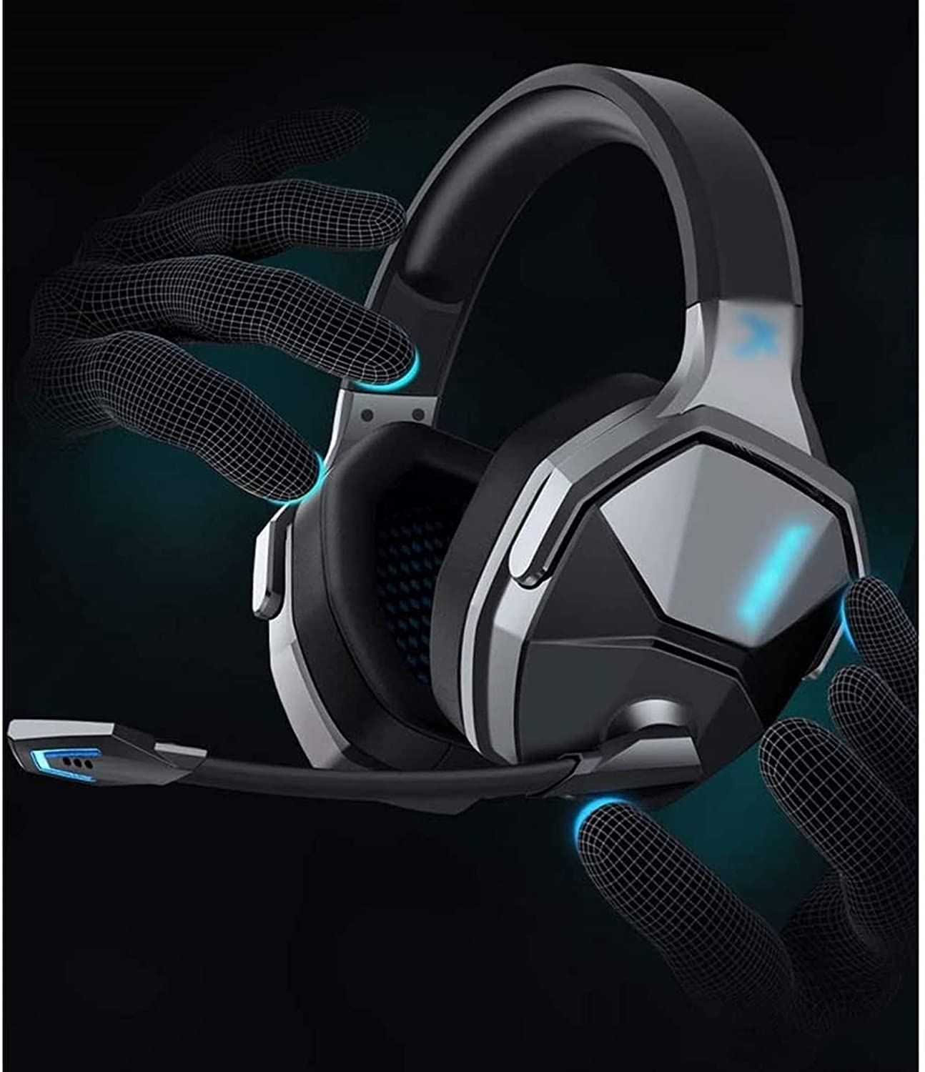 Cuffie da gioco USB Cuffie da gioco over-ear Suono surround Microfono cablato for computer PC Gamer/377