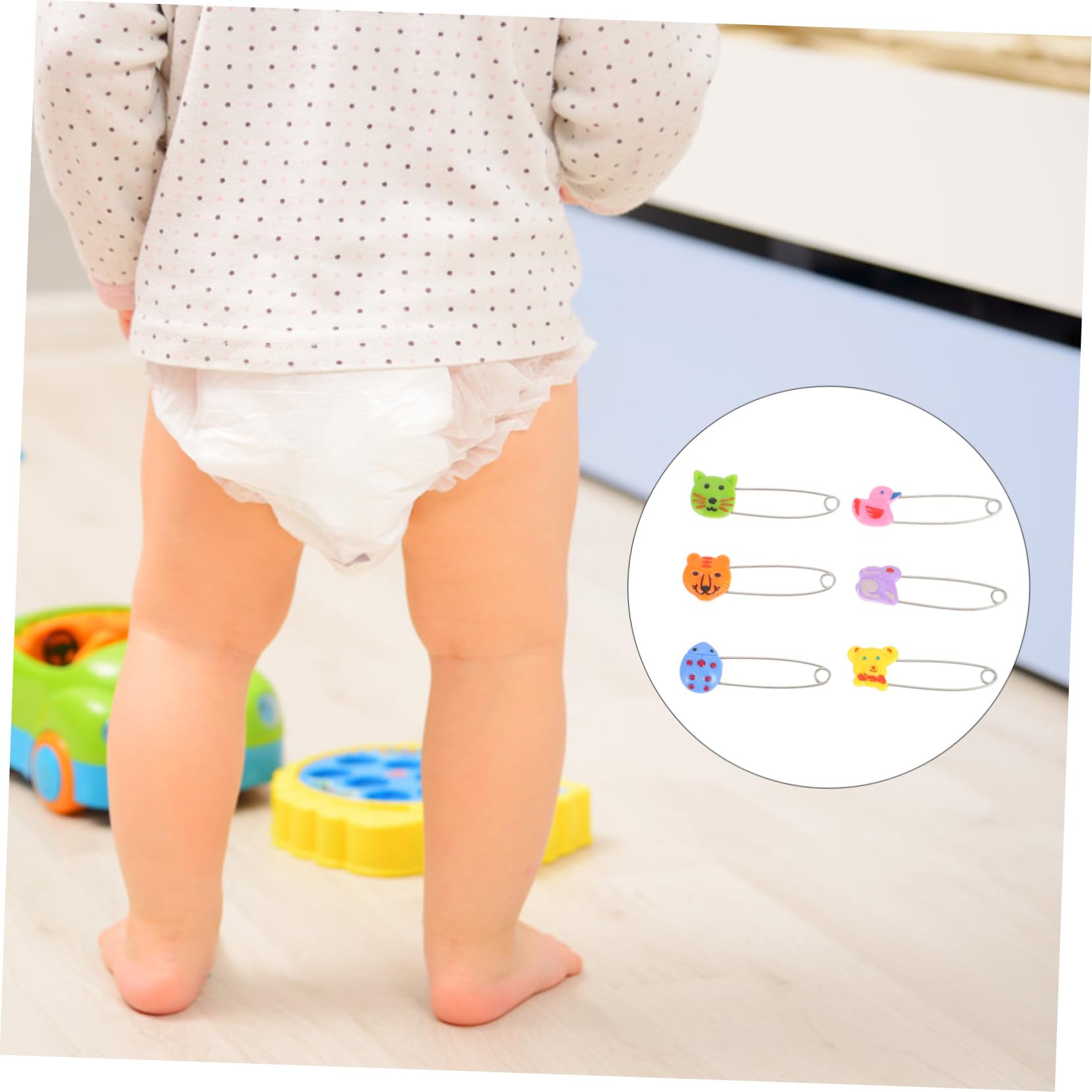 Toyvian Spille di Sicurezza 30 Pezzi Acciaio Inossidabile Resistenti Lavaggio Lavatrice per Pannolini