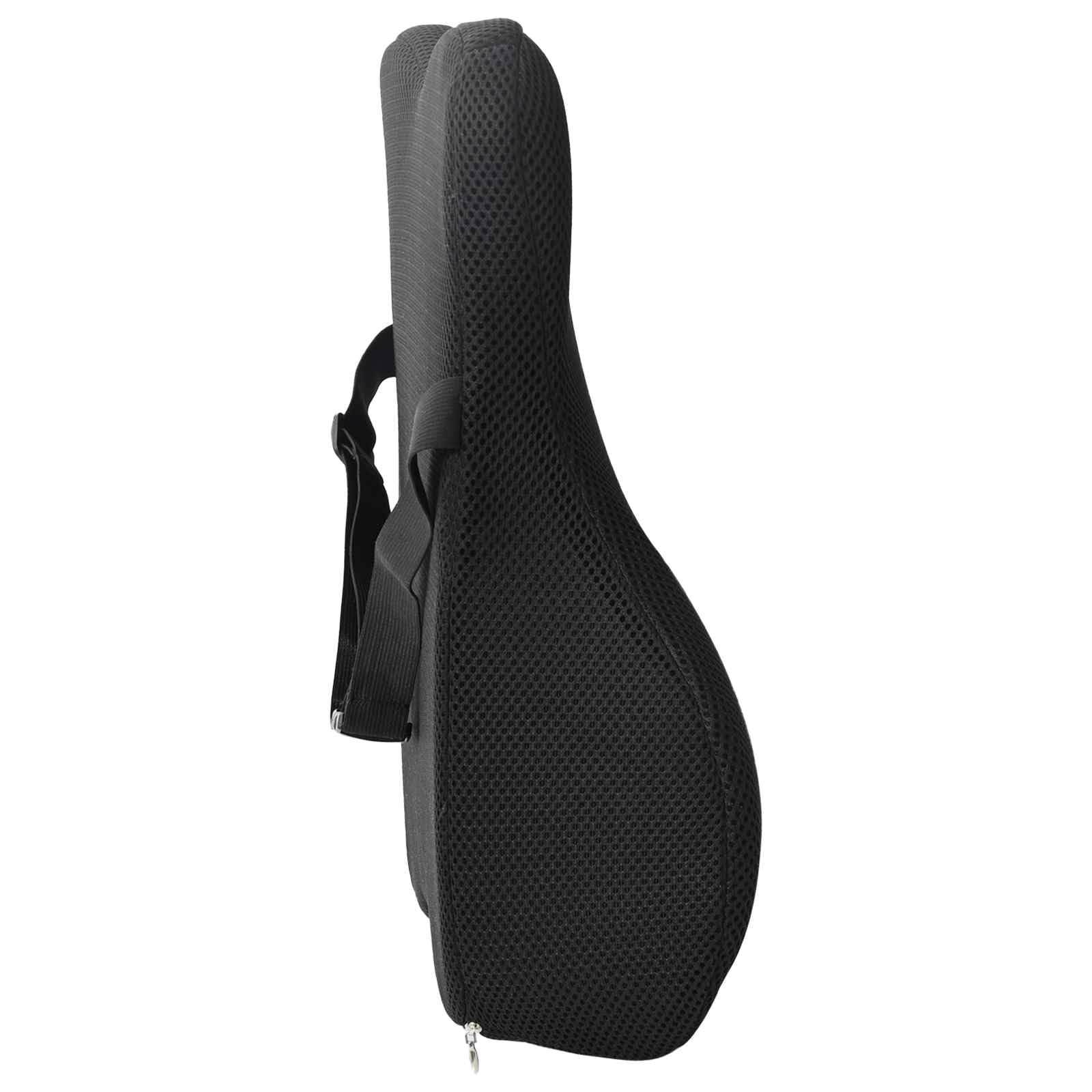 Cojín de respaldo negro de espuma viscoelástica, 40 x 40 x 11 cm, material de malla transpirable con funda extraíble para silla, sofá, cama, apoyo lumbar