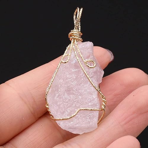 Miniatura 7 de LE SKY 6 dijes de piedra de cristal natural, mezcla irregular, para curación de chakras, dijes de piedra de cristal para hacer joyas, collares,