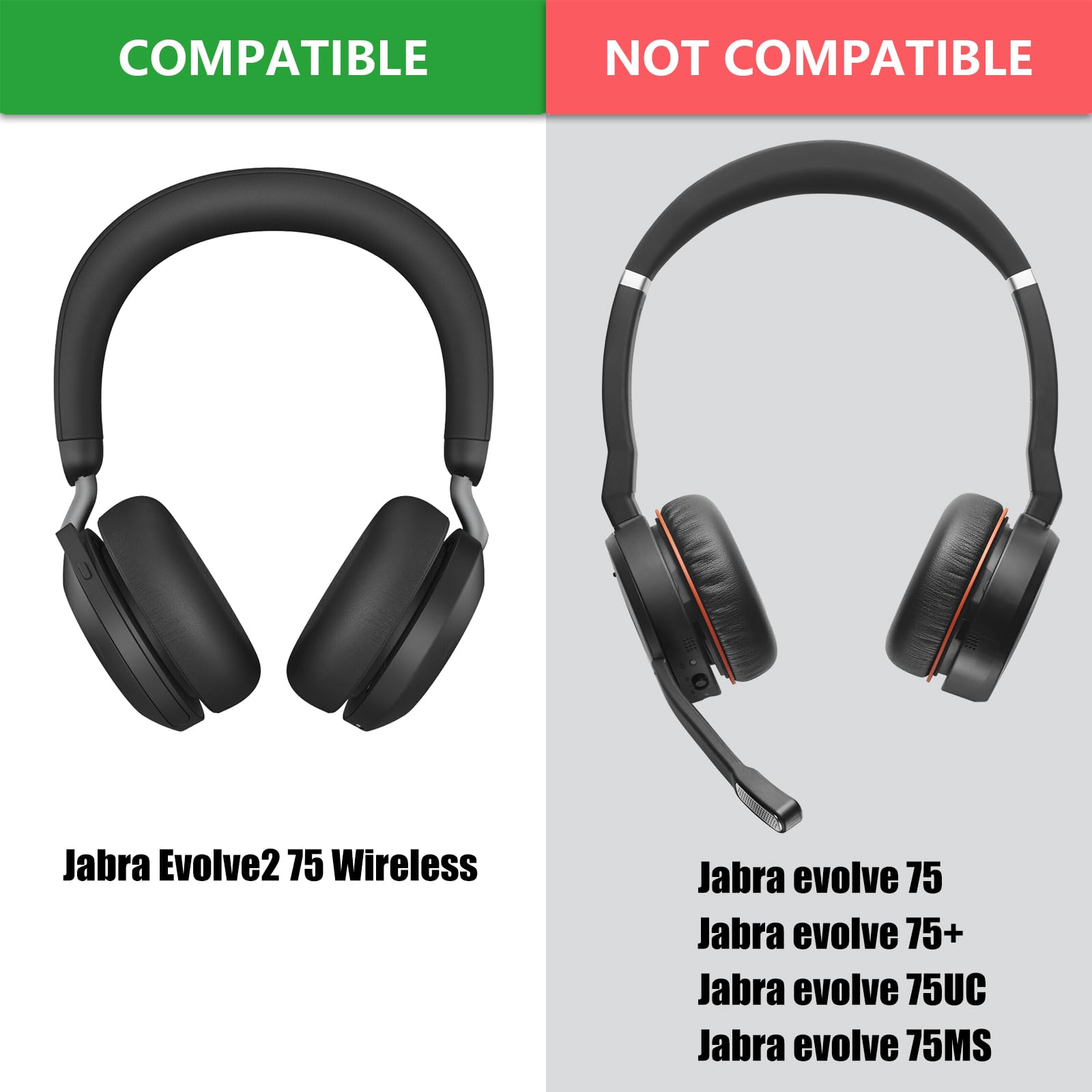 Amazon.com: Geekria Replacement Ear Pads for Jabra Evolve2 75