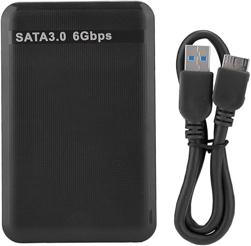 Qiilu Disco duro externo para portátil Disco duro externo Abs 2.5 pulgadas Usb3.0 Sata3.0 de alta velocidad 6Gbps Caja de disco duro móvil Soporta