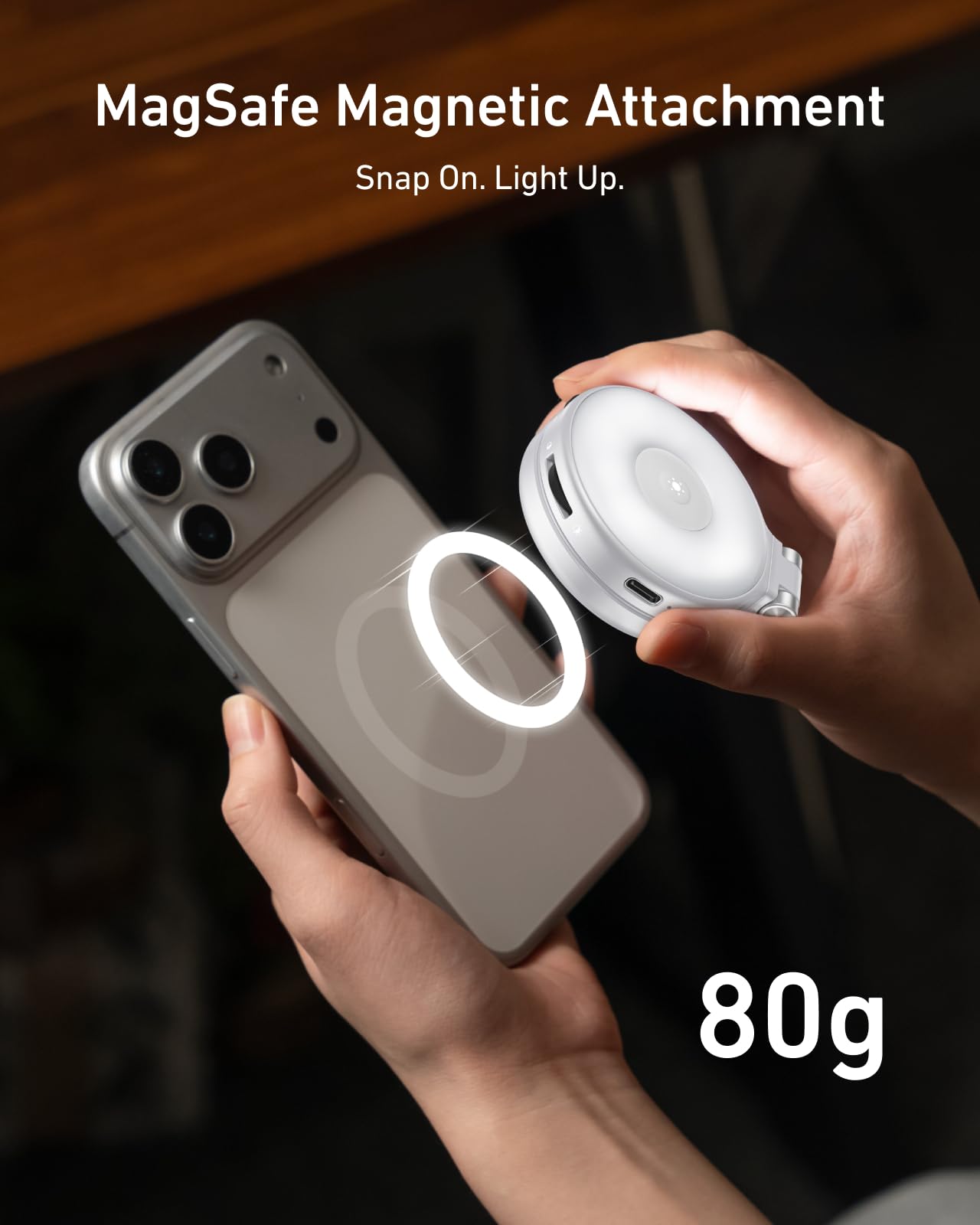 TELESIN Verbessertes 4-in-1 Magnetisches RGB-Selfie-Ringlicht mit Spiegel und Handyhalterung, wiederaufladbares tragbares Clip-On-Fülllicht für iPhone, Samsung, TikTok, Vlogging, Make-up, Fotografie,